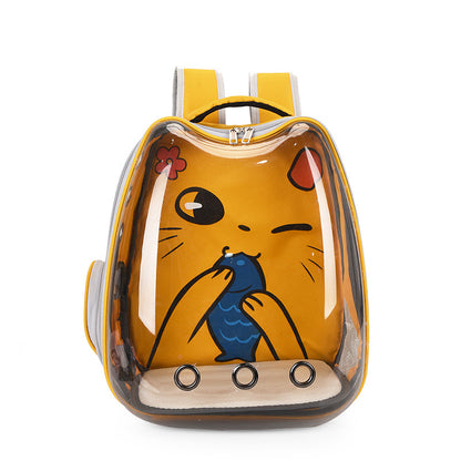 Transparent Cartoon Pet Backpack