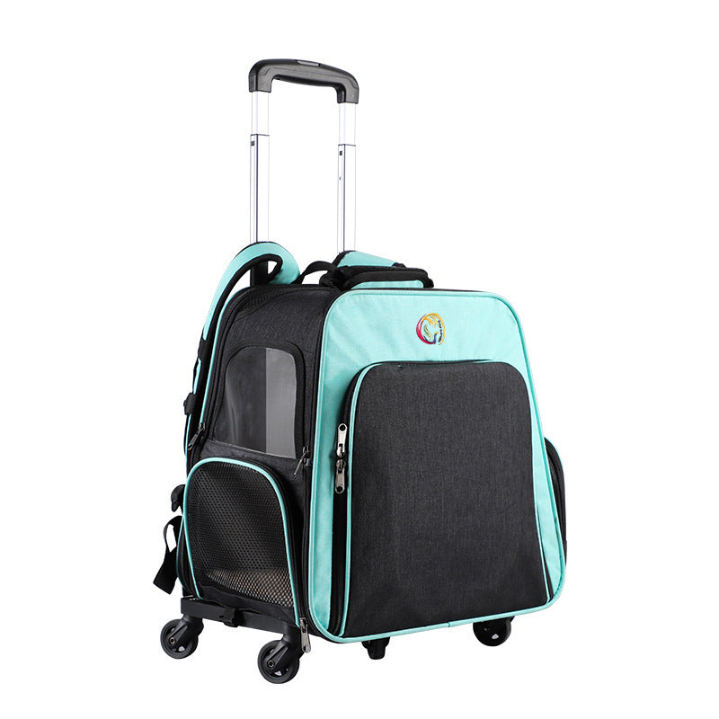 Portable Pet Backpack Trolley