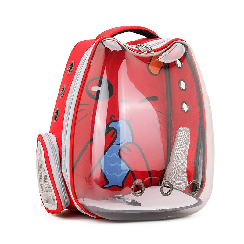 Transparent Cartoon Pet Backpack