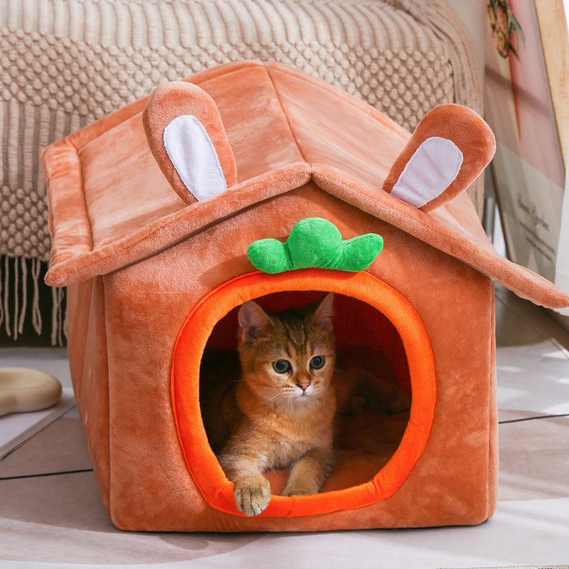 Farmer Carrot Pet Bed with Ears