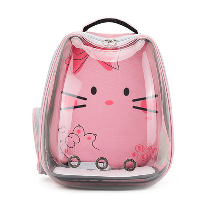 Transparent Cartoon Pet Backpack