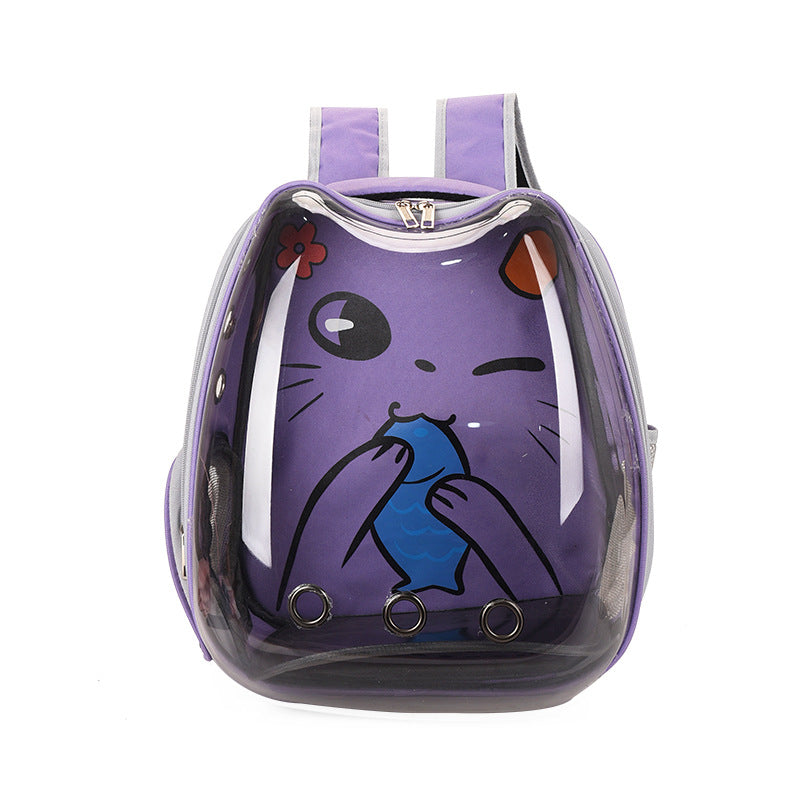 Transparent Cartoon Pet Backpack