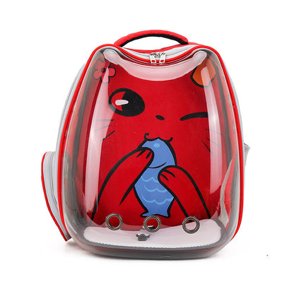 Transparent Cartoon Pet Backpack